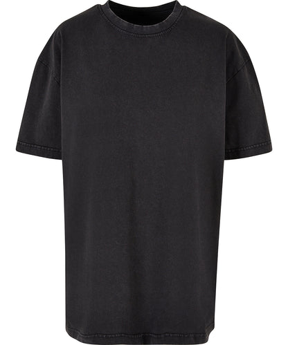 Tryck din logga på T-shirts från Build Your Brand - Anpassa Överdimensionerad Acid Wash-Tee - Dam i färgen Svart för företag, föreningar och privatpersoner