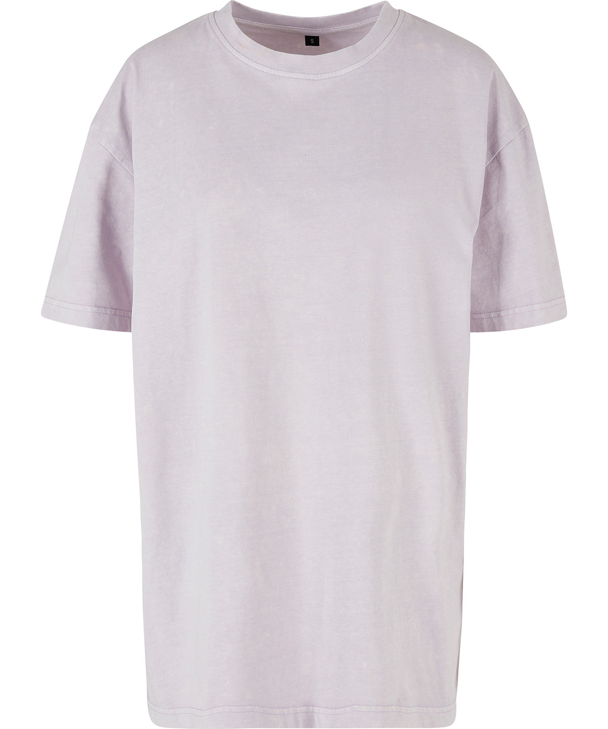 Tryck din logga på T-shirts från Build Your Brand - Anpassa Överdimensionerad Acid Wash-Tee - Dam i färgen Ljus lila för företag, föreningar och privatpersoner