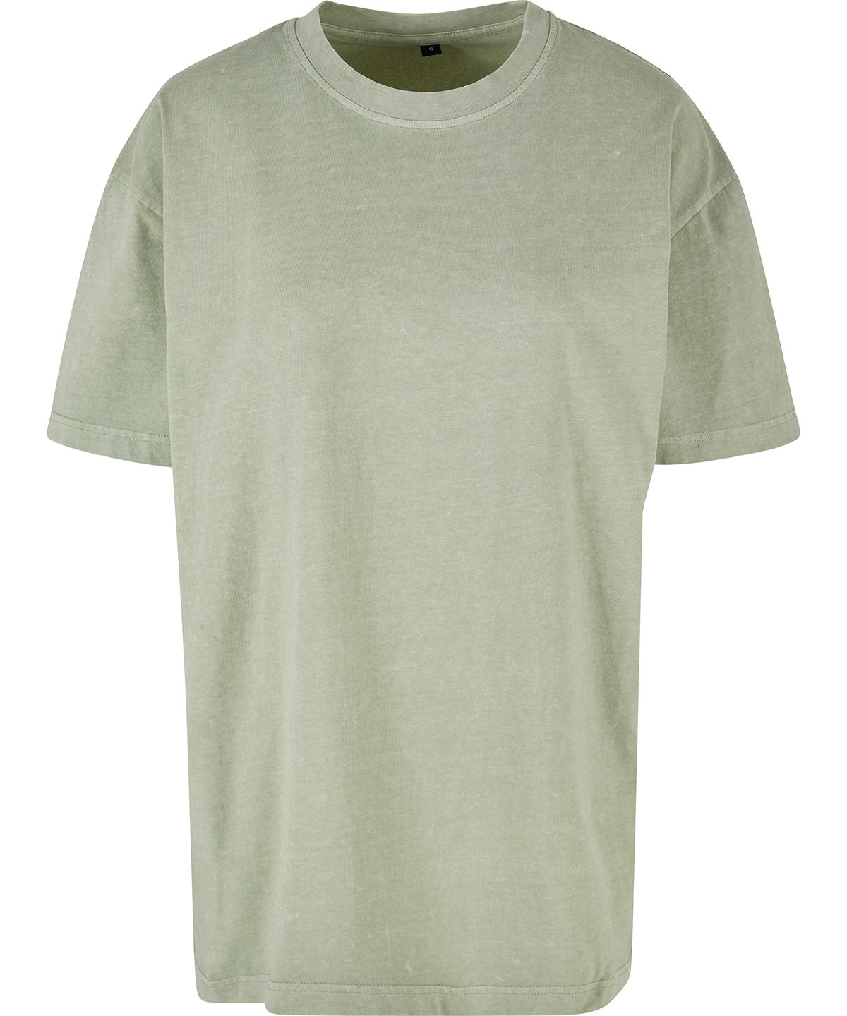 Tryck din logga på T-shirts från Build Your Brand - Anpassa Överdimensionerad Acid Wash-Tee - Dam i färgen Ljusgrön för företag, föreningar och privatpersoner
