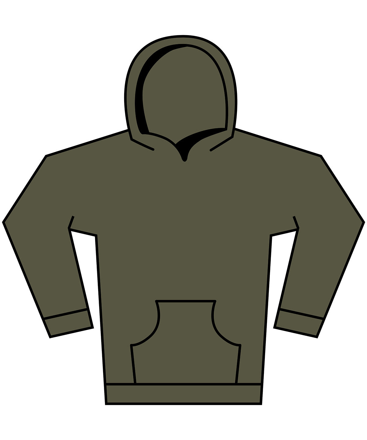 Tryck din logga på Hoodies från Build Your Brand - Anpassa Build Your Brand - Vintage Heavy Hoodie i färgen Oliv för företag, föreningar och privatpersoner