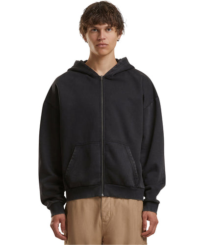 Tryck din logga på Hoodies från Build Your Brand - Anpassa Build Your Brand - Vintage Heavy Zip Hoodie i färgen för företag, föreningar och privatpersoner