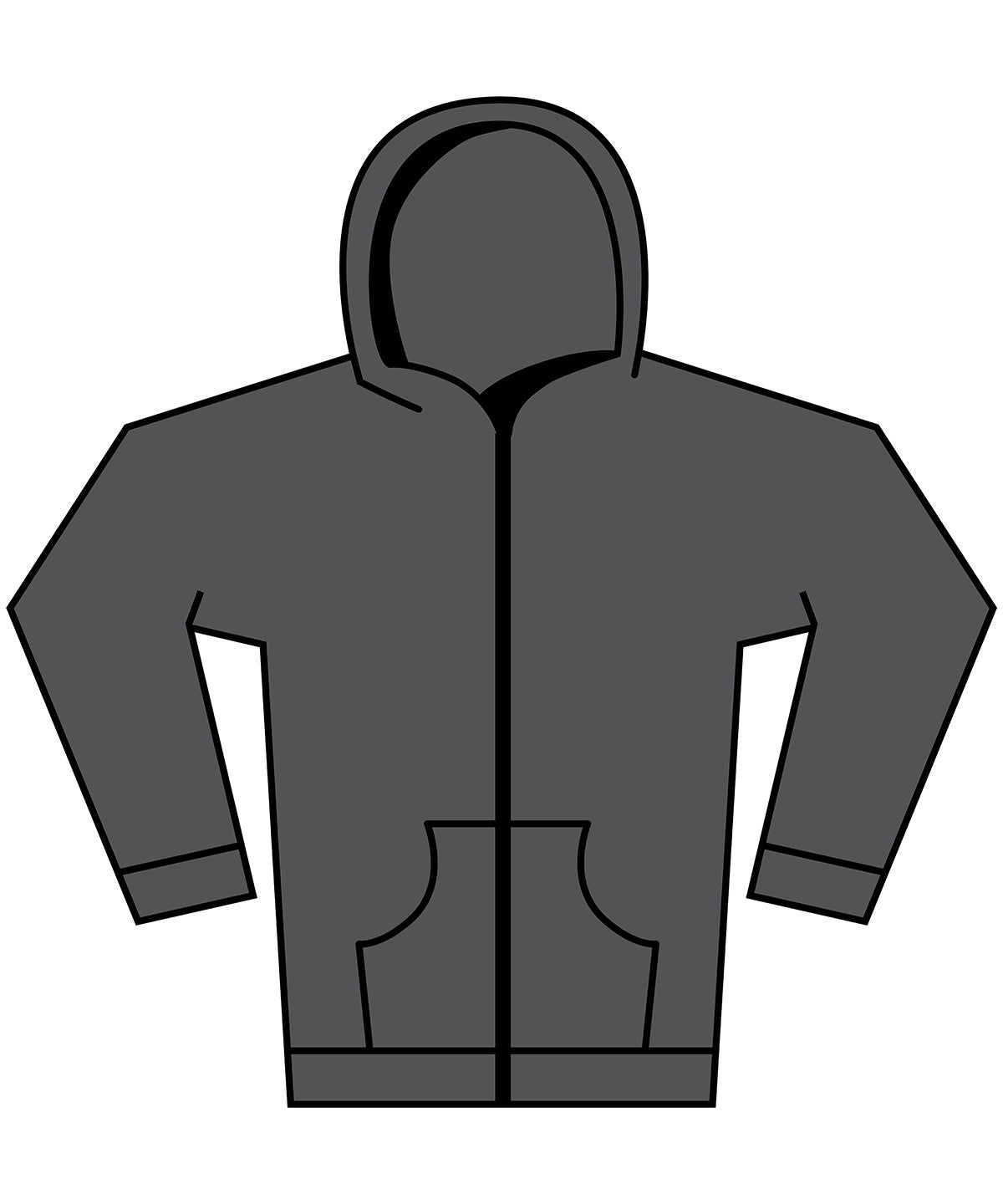 Tryck din logga på Hoodies från Build Your Brand - Anpassa Build Your Brand - Vintage Heavy Zip Hoodie i färgen Mörkgrå för företag, föreningar och privatpersoner