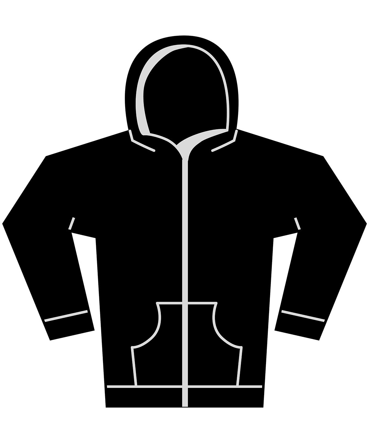 Tryck din logga på Hoodies från Build Your Brand - Anpassa Build Your Brand - Dam Vintage Heavy Zip Hoodie i färgen Svart för företag, föreningar och privatpersoner