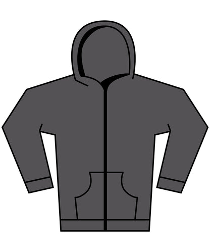Tryck din logga på Hoodies från Build Your Brand - Anpassa Build Your Brand - Dam Vintage Heavy Zip Hoodie i färgen Mörkgrå för företag, föreningar och privatpersoner