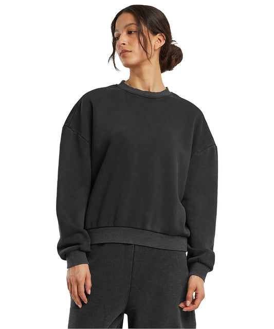 Tryck din logga på Sweatshirts från Build Your Brand - Anpassa Build Your Brand - Dam Vintage Heavy Crewneck i färgen för företag, föreningar och privatpersoner