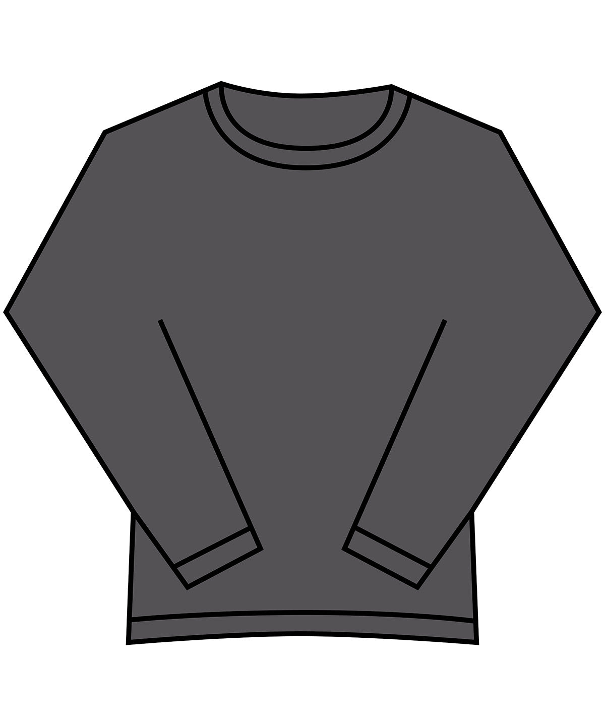 Tryck din logga på Sweatshirts från Build Your Brand - Anpassa Build Your Brand - Dam Vintage Heavy Crewneck i färgen Mörkgrå för företag, föreningar och privatpersoner