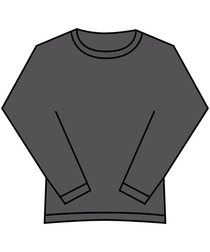 Tryck din logga på Sweatshirts från Build Your Brand - Anpassa Build Your Brand - Dam Vintage Heavy Crewneck i färgen Mörkgrå för företag, föreningar och privatpersoner