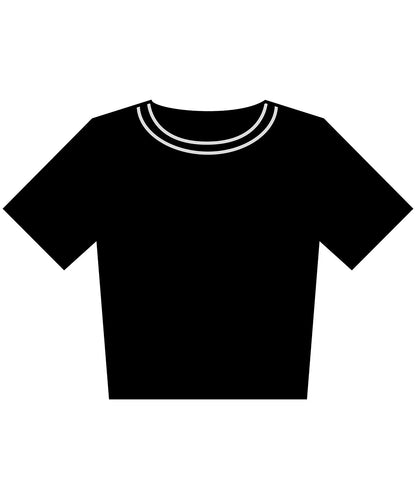 Tryck din logga på T-shirts från Build Your Brand - Anpassa Vintage Cropped Tee - Dam i färgen Svart för företag, föreningar och privatpersoner