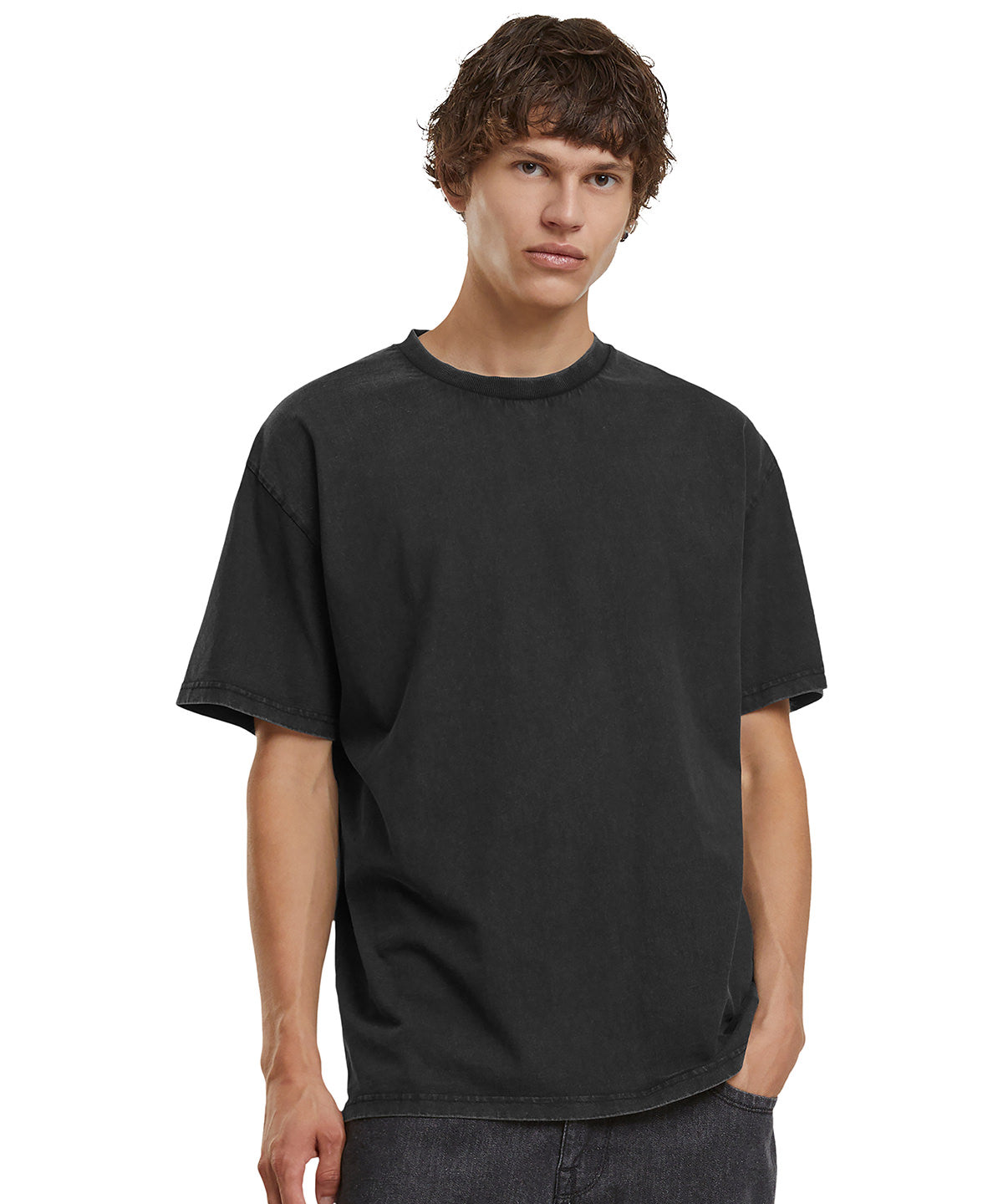 Tryck din logga på T-shirts från Build Your Brand - Anpassa Vintage Heavy Loose Tee - Herr i färgen för företag, föreningar och privatpersoner
