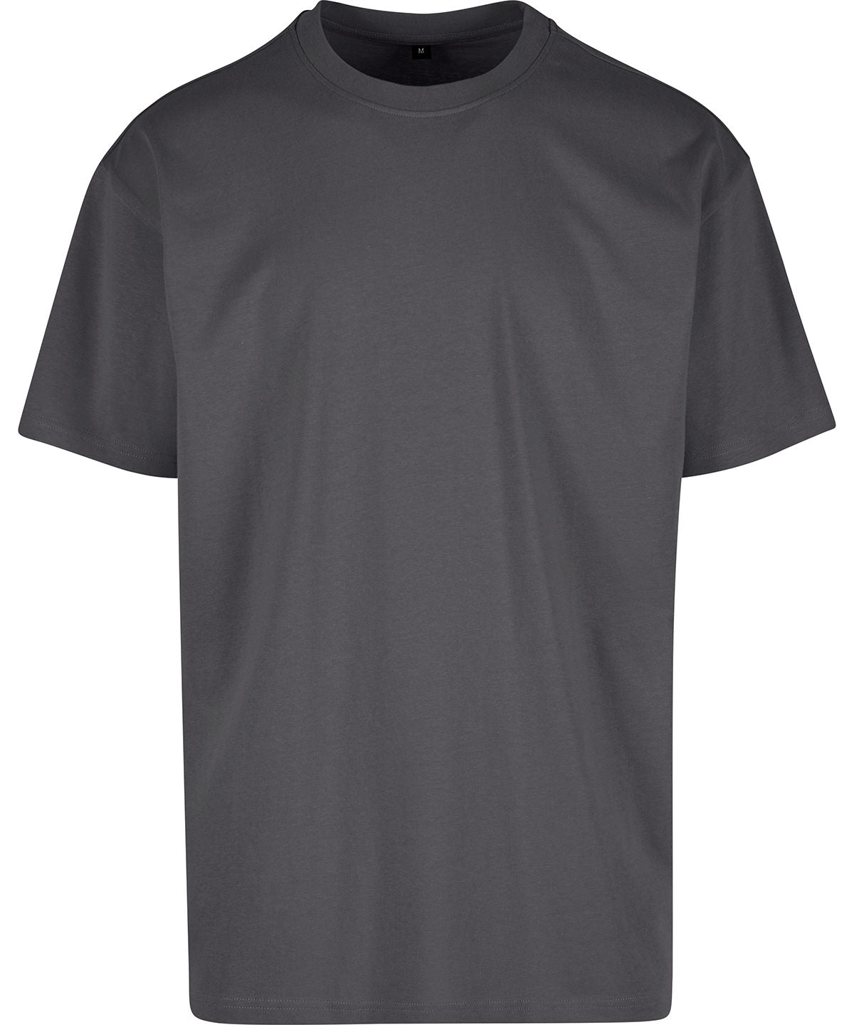 Tryck din logga på T-shirts från Build Your Brand - Anpassa Cotton Loose Tee - Herr i färgen Mörkgrå för företag, föreningar och privatpersoner