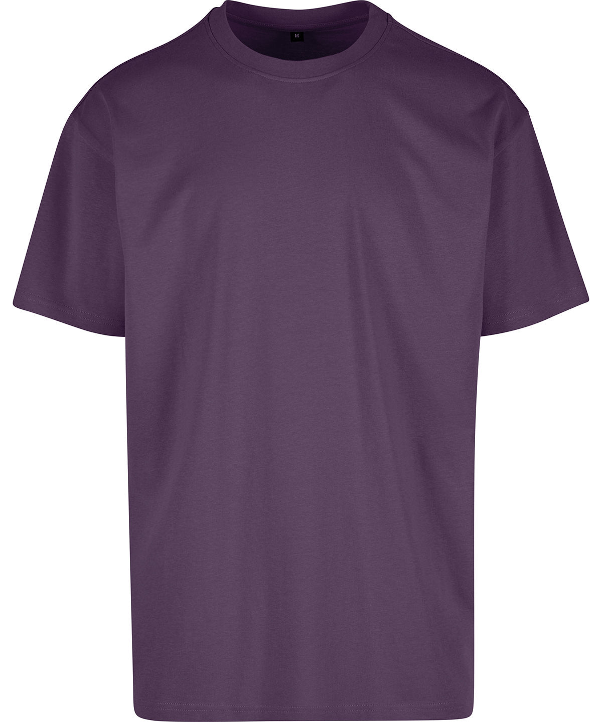 Tryck din logga på T-shirts från Build Your Brand - Anpassa Cotton Loose Tee - Herr i färgen Mörk lila för företag, föreningar och privatpersoner
