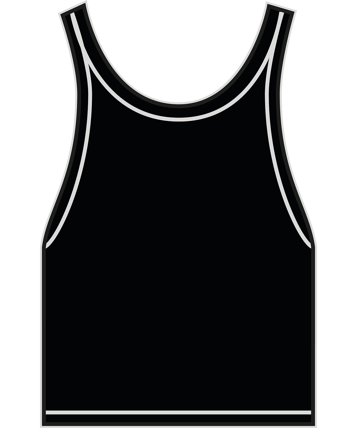 Tryck din logga på T-shirts från Build Your Brand - Anpassa Stretch Jersey Short Slim Top i färgen Svart för företag, föreningar och privatpersoner