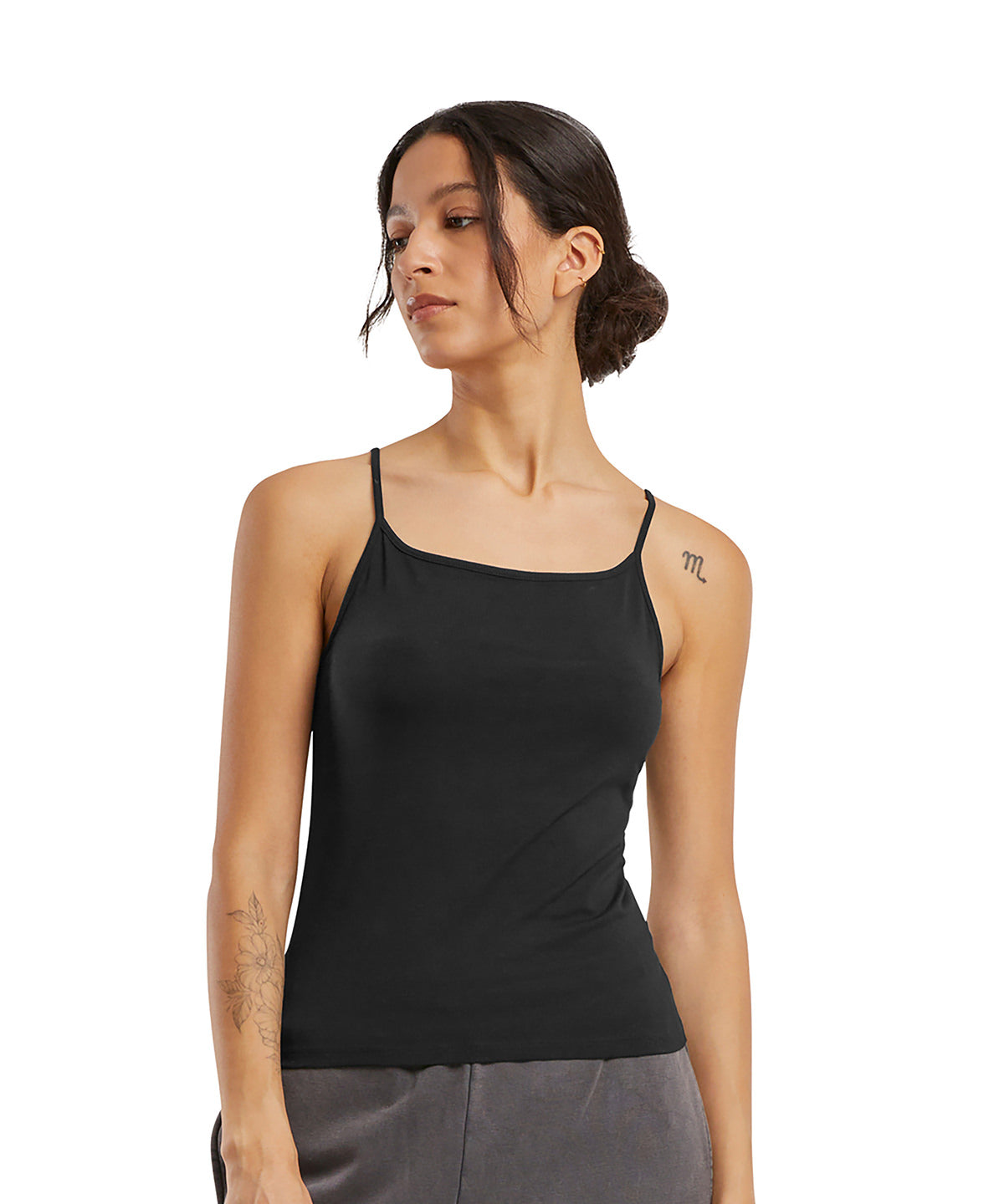Tryck din logga på T-shirts från Build Your Brand - Anpassa Stretch Jersey Short Slim Top i färgen för företag, föreningar och privatpersoner