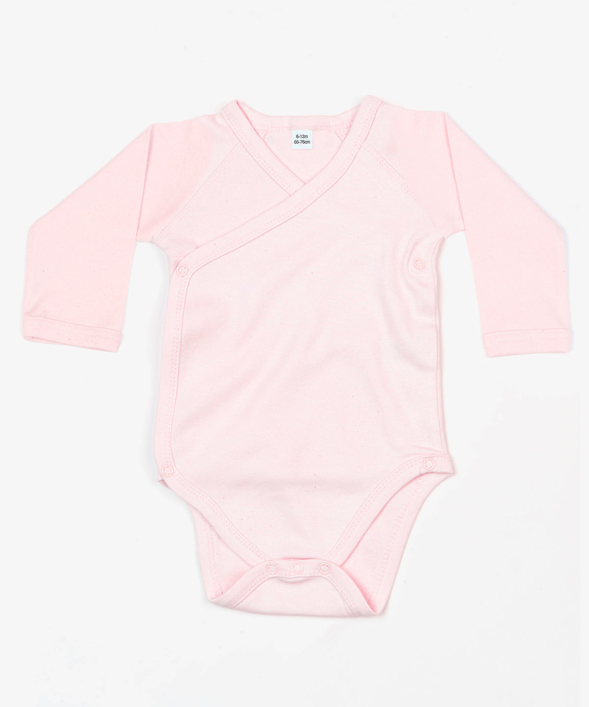 Tryck din logga på Bodys från Babybugz - Anpassa Långärmad kimono bodysuit för baby i färgen Ljusrosa för företag, föreningar och privatpersoner