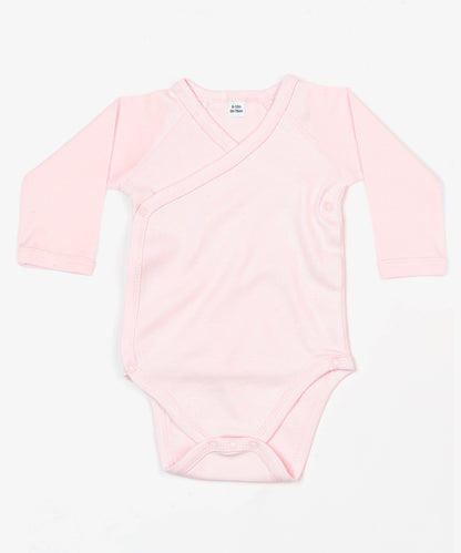 Tryck din logga på Bodys från Babybugz - Anpassa Långärmad kimono bodysuit för baby i färgen Ljusrosa för företag, föreningar och privatpersoner