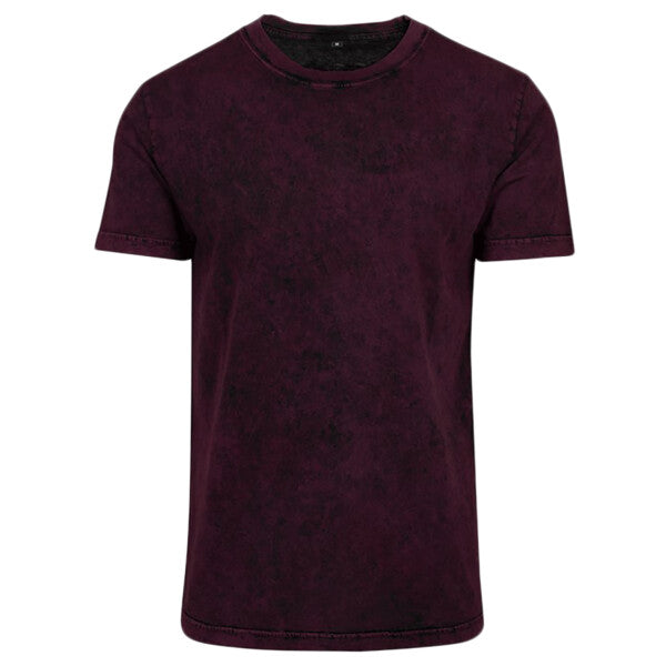 Tryck din logga på från Impala Print Shop - Anpassa BUILD YOUR BRAND Acid washed tee BY070 i färgen Burgundy för företag, föreningar och privatpersoner