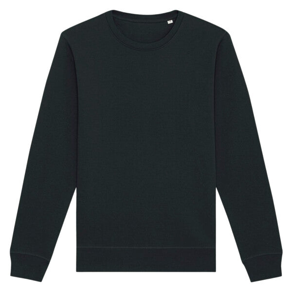 Tryck din logga på Sweatshirts design från Stanley/Stella - Anpassa Stanley/Stella Roller – Klassisk Sweatshirt i 100 % Ekologisk Bomull i färgen Jet Black för företag, föreningar och privatpersoner