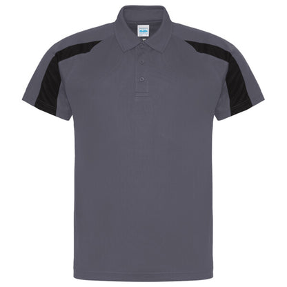 Tryck din logga på från Impala Print Shop - Anpassa AWDis Contrast cool polo JC043 i färgen Anthracite för företag, föreningar och privatpersoner