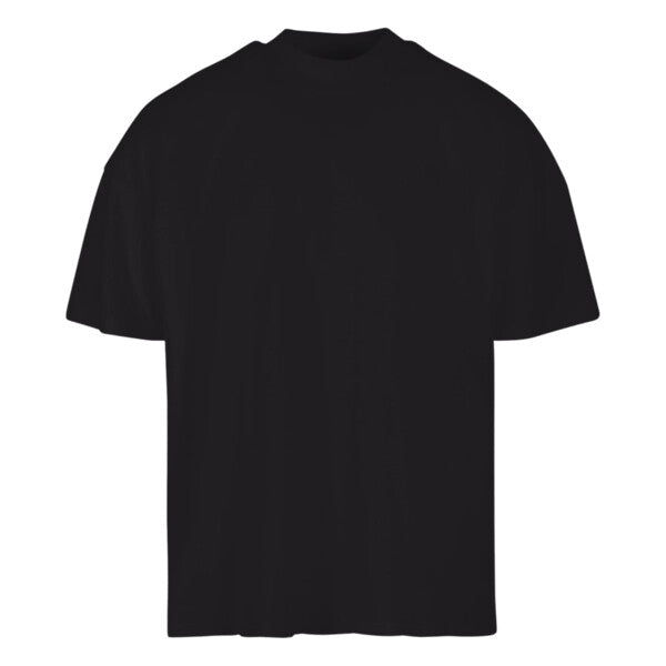 Tryck din logga på från Impala Print Shop - Anpassa BUILD YOUR BRAND Oversized mock neck tee BY230 i färgen Jet Black för företag, föreningar och privatpersoner