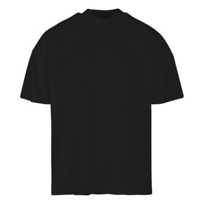 Tryck din logga på från Impala Print Shop - Anpassa BUILD YOUR BRAND Oversized mock neck tee BY230 i färgen Jet Black för företag, föreningar och privatpersoner