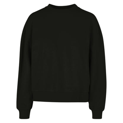Tryck din logga på från Impala Print Shop - Anpassa BUILD YOUR BRAND Women’s oversized crew neck sweatshirt BY212 i färgen Jet Black för företag, föreningar och privatpersoner