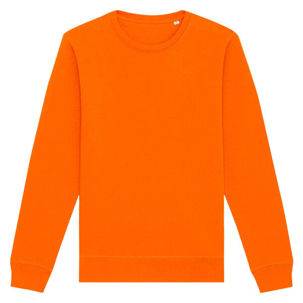 Tryck din logga på Sweatshirts design från Stanley/Stella - Anpassa Stanley/Stella Roller – Klassisk Sweatshirt i 100 % Ekologisk Bomull i färgen Bright Orange för företag, föreningar och privatpersoner