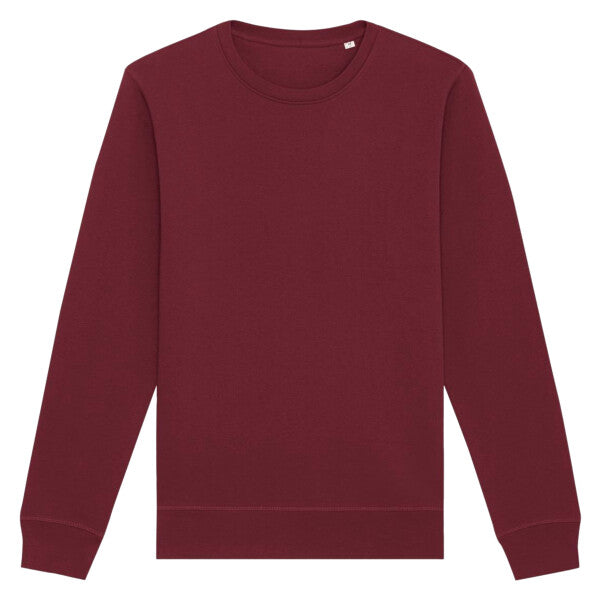 Tryck din logga på Sweatshirts design från Stanley/Stella - Anpassa Stanley/Stella Roller – Klassisk Sweatshirt i 100 % Ekologisk Bomull i färgen Burgundy för företag, föreningar och privatpersoner