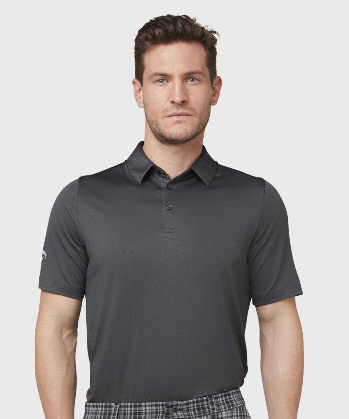 Tryck din logga på Piké från Callaway - Anpassa Callaway Swing Tech Solid Polo i färgen för företag, föreningar och privatpersoner