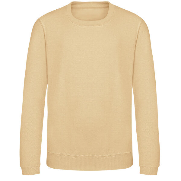 Tryck din logga på Sweatshirts design från AWDis Just Hoods - Anpassa AWDis Kids Sweatshirt JH30J – Klassisk och Bekväm Barntröja i Många Färger i färgen Natural 1-2 för företag, föreningar och privatpersoner