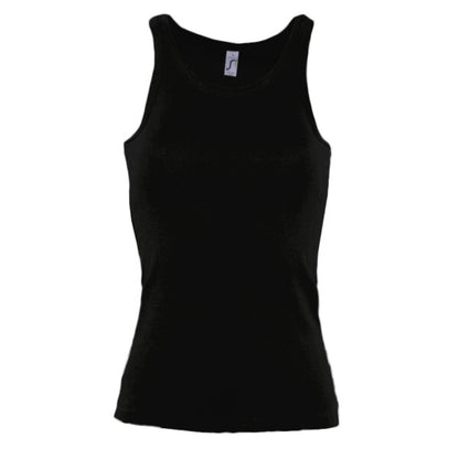 Tryck din logga på från Impala Print Shop - Anpassa SOL'S SOL'S Ladies Jane Tank Top 11475 i färgen Svart för företag, föreningar och privatpersoner