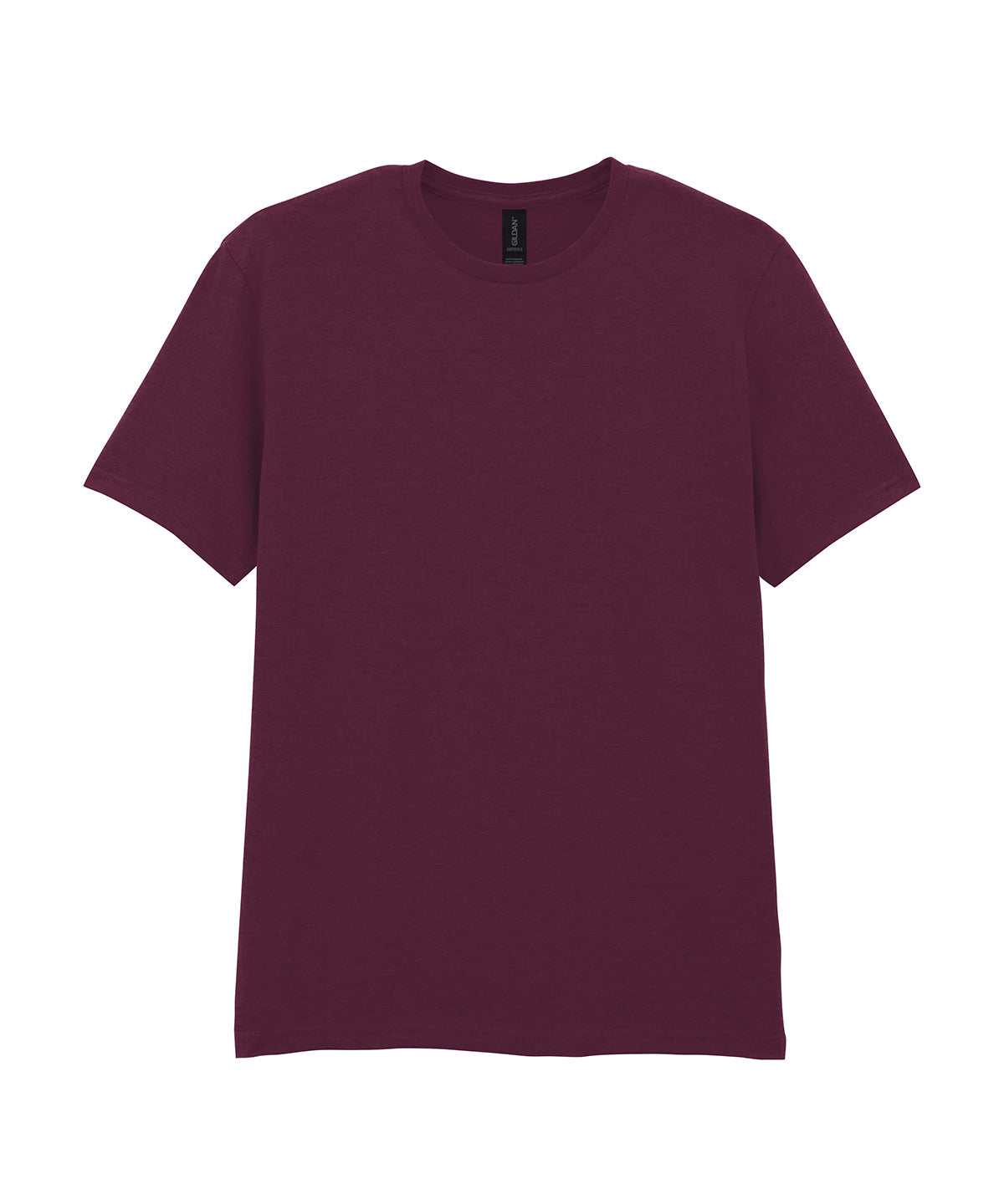 Tryck din logga på T-shirts från Gildan - Anpassa Softstyle Ringspun T-Shirt - Herr i färgen Mörkröd för företag, föreningar och privatpersoner