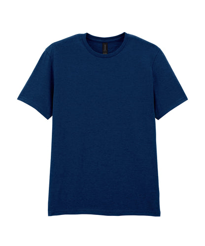 Tryck din logga på T-shirts från Gildan - Anpassa Softstyle Ringspun T-Shirt - Herr i färgen Marinblå för företag, föreningar och privatpersoner