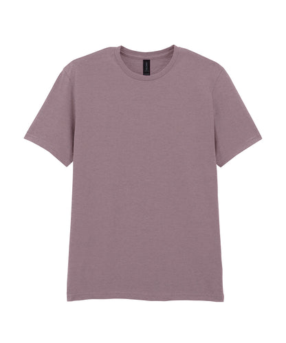 Tryck din logga på T-shirts från Gildan - Anpassa Softstyle Ringspun T-Shirt - Herr i färgen Mellangrå för företag, föreningar och privatpersoner