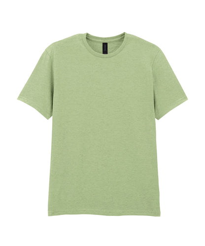 Tryck din logga på T-shirts från Gildan - Anpassa Softstyle Ringspun T-Shirt - Herr i färgen Ljusgrön för företag, föreningar och privatpersoner
