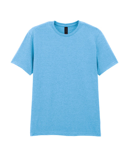 Tryck din logga på T-shirts från Gildan - Anpassa Softstyle Ringspun T-Shirt - Herr i färgen Himmelblå för företag, föreningar och privatpersoner