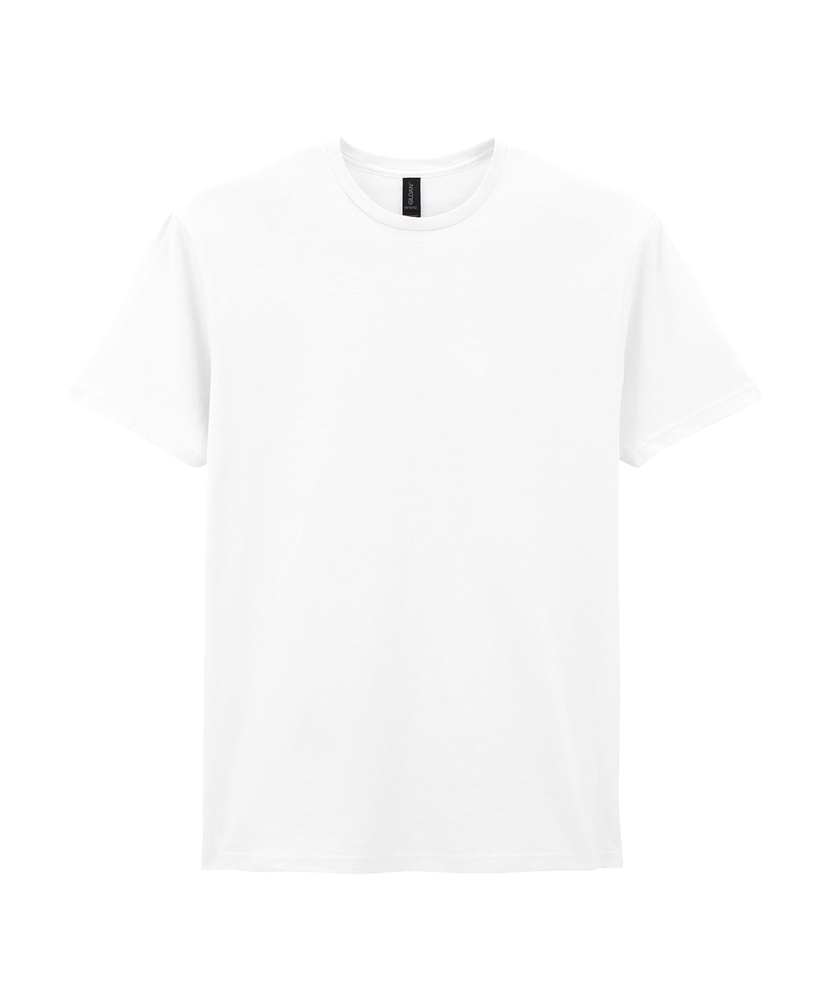 Tryck din logga på T-shirts från Gildan - Anpassa Softstyle Ringspun T-Shirt - Herr i färgen Vit för företag, föreningar och privatpersoner