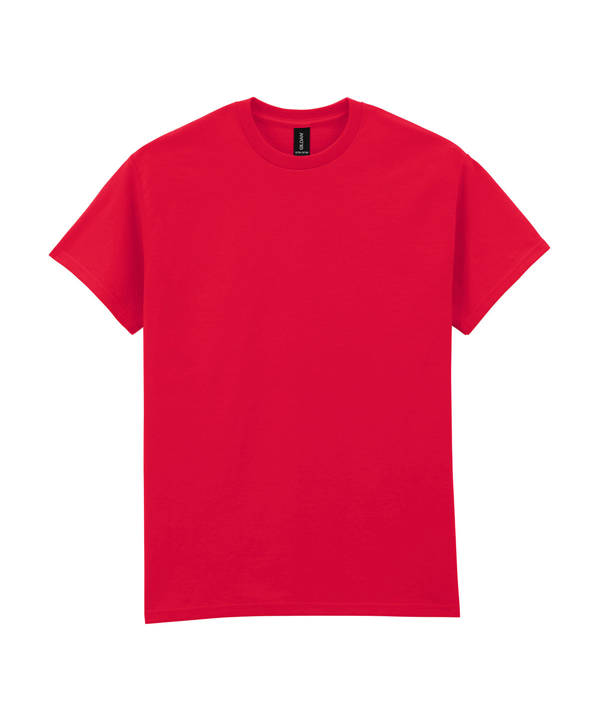 Tryck din logga på T-shirts från Gildan - Anpassa Ultra Cotton T-Shirt - Herr i färgen Mellan röd för företag, föreningar och privatpersoner
