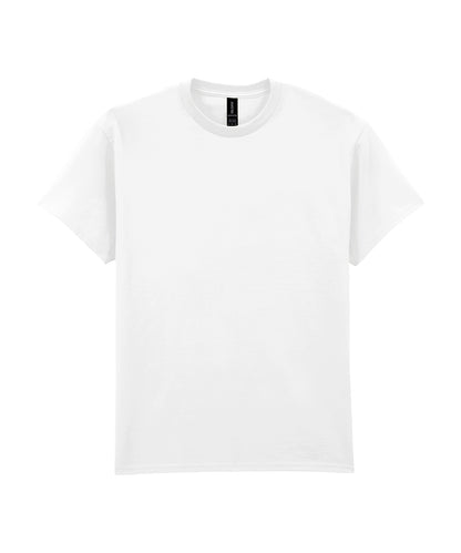 Tryck din logga på T-shirts från Gildan - Anpassa Ultra Cotton T-Shirt - Herr i färgen Vit för företag, föreningar och privatpersoner