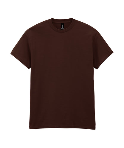Tryck din logga på T-shirts från Gildan - Anpassa Heavy Cotton T-Shirt - Herr i färgen Mörkbrun för företag, föreningar och privatpersoner