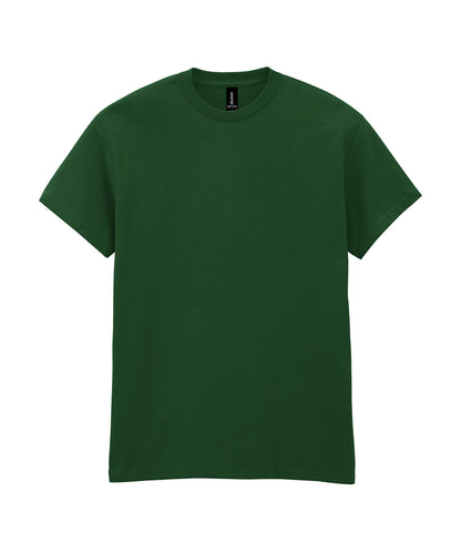 Tryck din logga på T-shirts från Gildan - Anpassa Heavy Cotton T-Shirt - Herr i färgen Mörkgrön för företag, föreningar och privatpersoner
