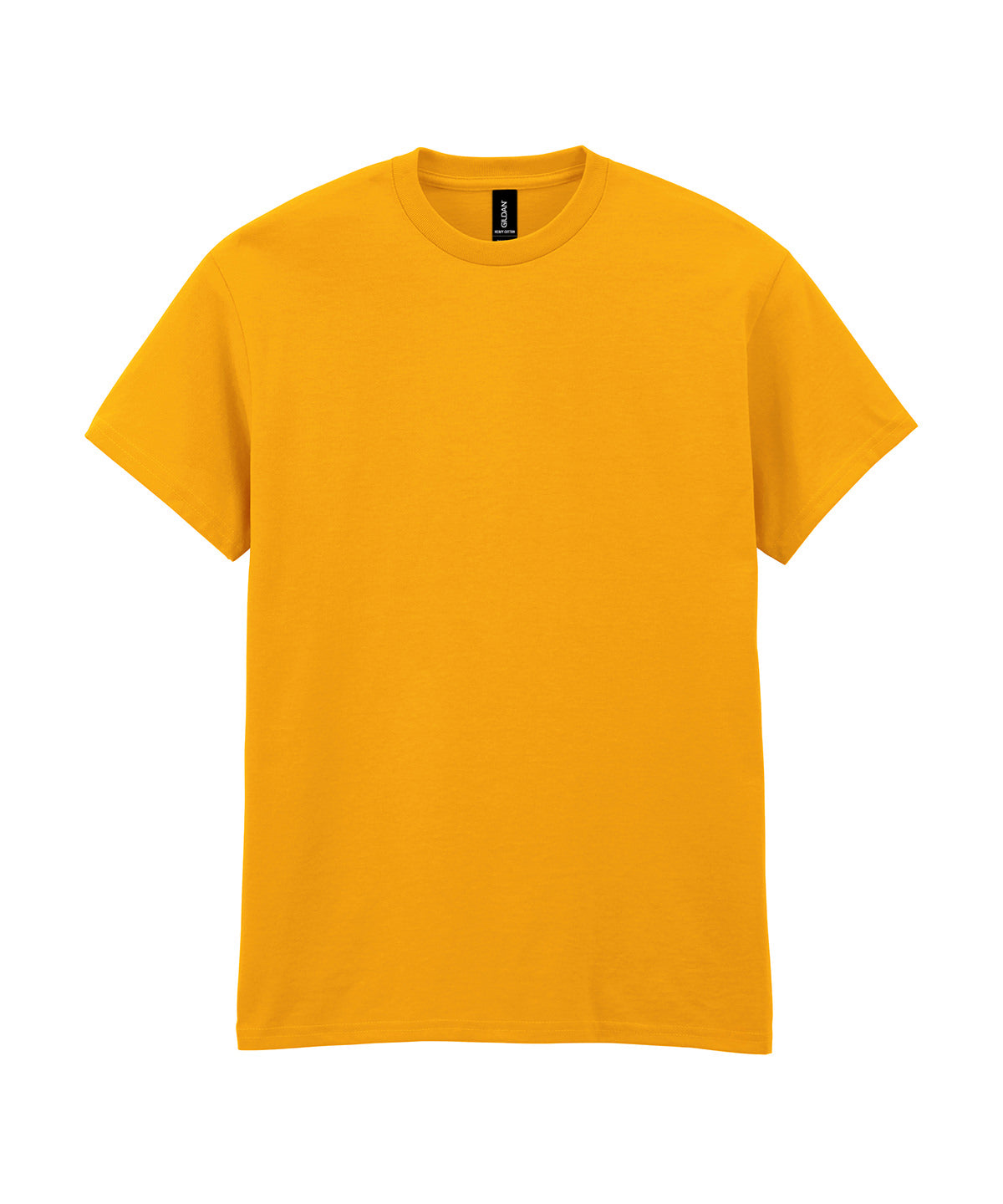 Tryck din logga på T-shirts från Gildan - Anpassa Heavy Cotton T-Shirt - Herr i färgen Guld för företag, föreningar och privatpersoner