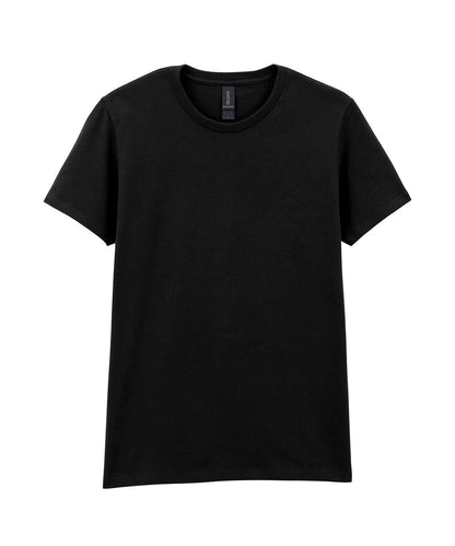 Tryck din logga på T-shirts från Gildan - Anpassa Heavy Cotton T-Shirt - Dam i färgen Svart för företag, föreningar och privatpersoner