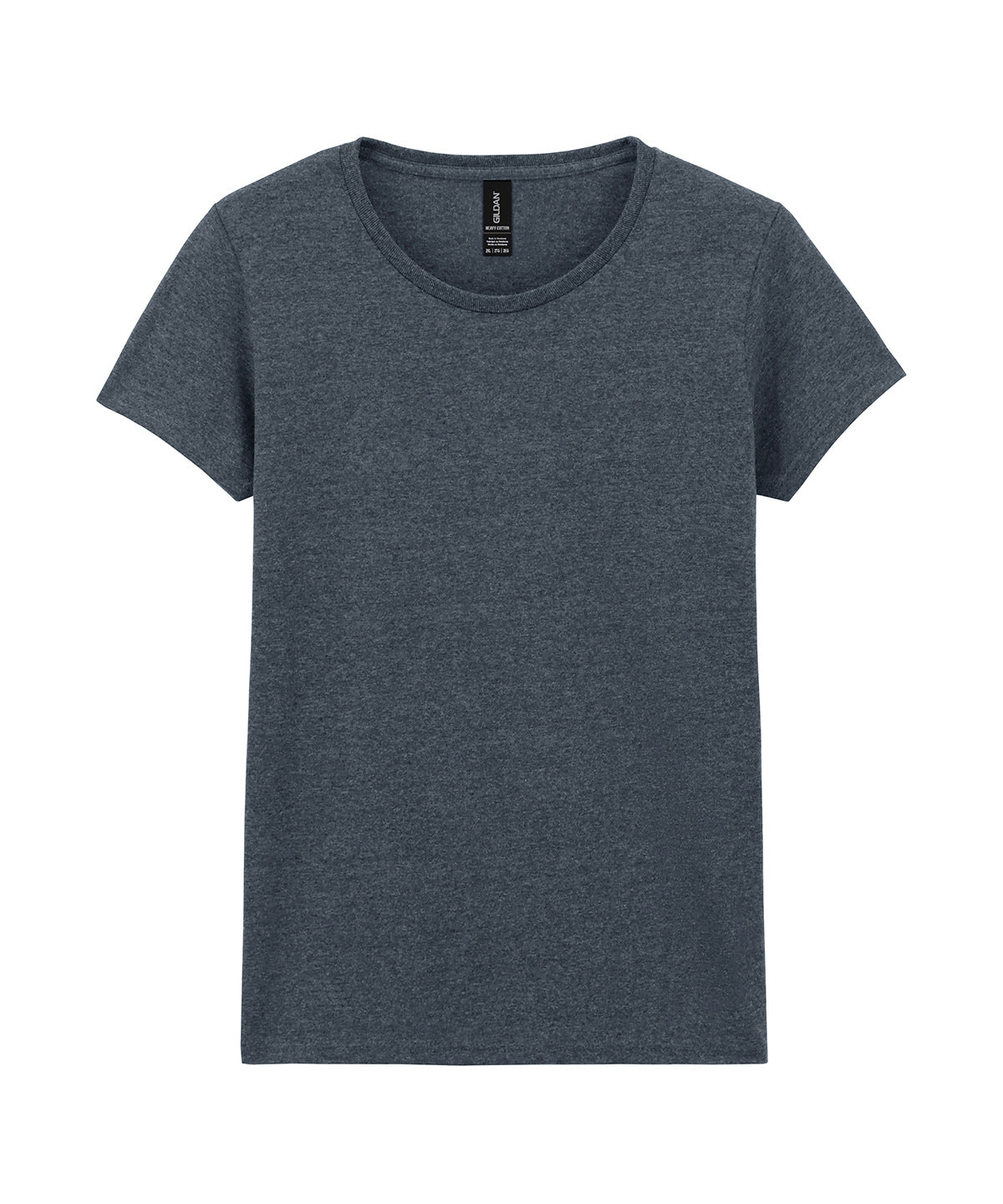 Tryck din logga på T-shirts från Gildan - Anpassa Heavy Cotton T-Shirt - Dam i färgen Mörkgrå för företag, föreningar och privatpersoner