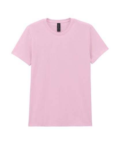Tryck din logga på T-shirts från Gildan - Anpassa Heavy Cotton T-Shirt - Dam i färgen Ljusrosa för företag, föreningar och privatpersoner
