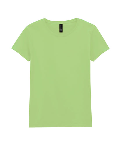 Tryck din logga på T-shirts från Gildan - Anpassa Heavy Cotton T-Shirt - Dam i färgen Mint för företag, föreningar och privatpersoner
