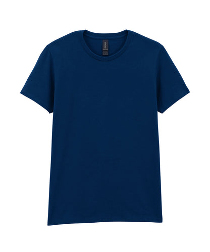 Tryck din logga på T-shirts från Gildan - Anpassa Heavy Cotton T-Shirt - Dam i färgen Marinblå för företag, föreningar och privatpersoner