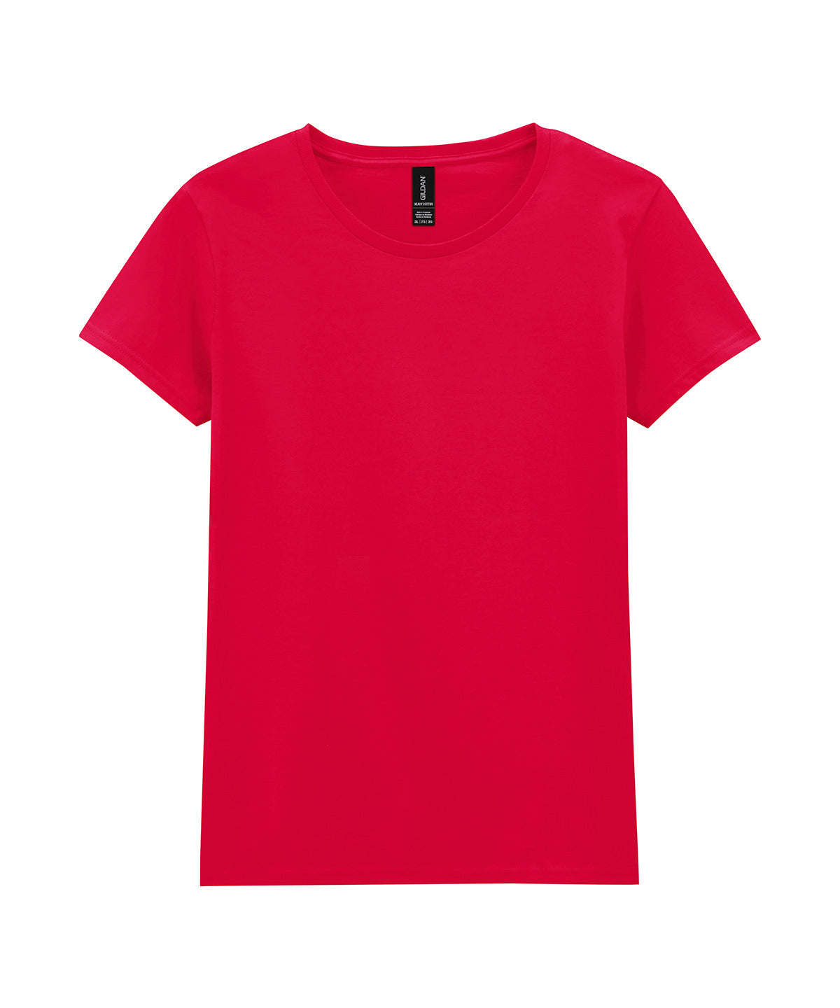 Tryck din logga på T-shirts från Gildan - Anpassa Heavy Cotton T-Shirt - Dam i färgen Mellan röd för företag, föreningar och privatpersoner