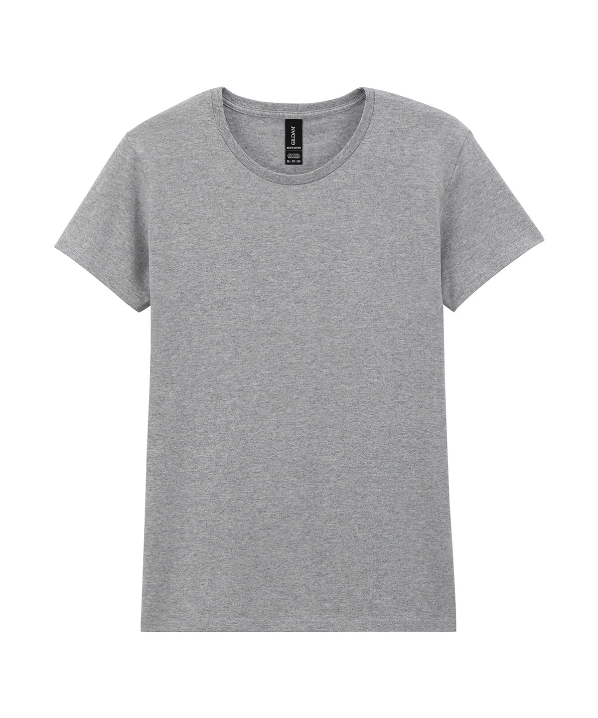 Tryck din logga på T-shirts från Gildan - Anpassa Heavy Cotton T-Shirt - Dam i färgen Ljunggrå för företag, föreningar och privatpersoner