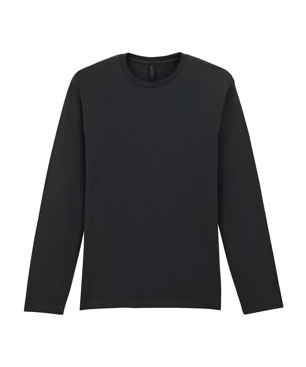 Tryck din logga på T-shirts från Gildan - Anpassa Softstyle Long Sleeve T-Shirt - Unisex i färgen Svart för företag, föreningar och privatpersoner