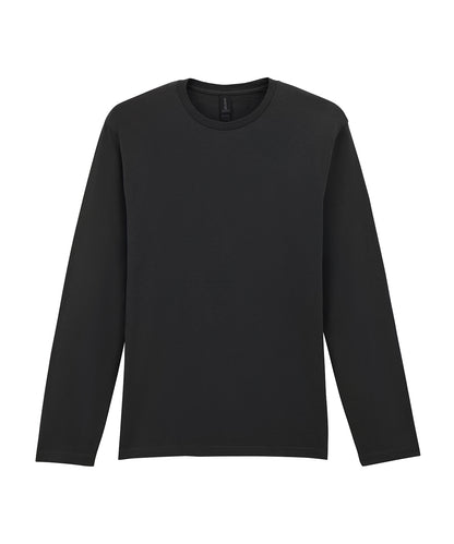 Tryck din logga på T-shirts från Gildan - Anpassa Softstyle Long Sleeve T-Shirt - Unisex i färgen Svart för företag, föreningar och privatpersoner